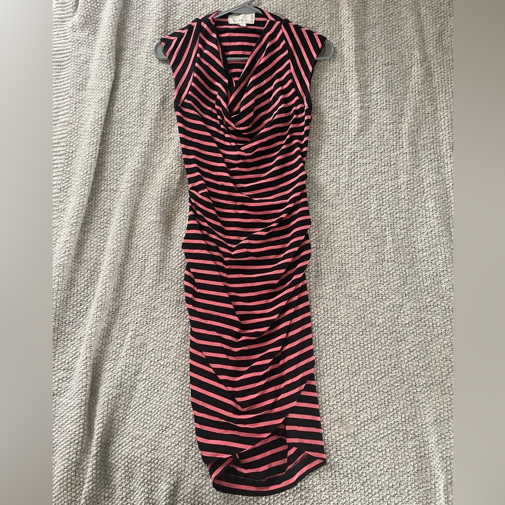 Nicole Miller Artelier Pink/Black Dress, Size Small
